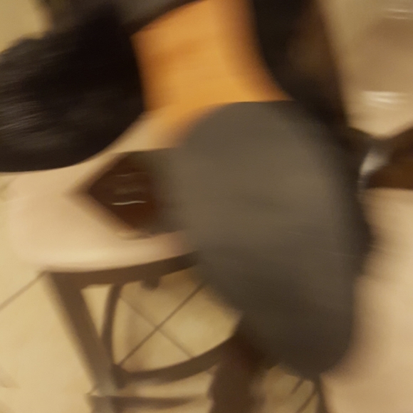 Donald pliner black suede and rabbit fur flats - Picture 4 of 5